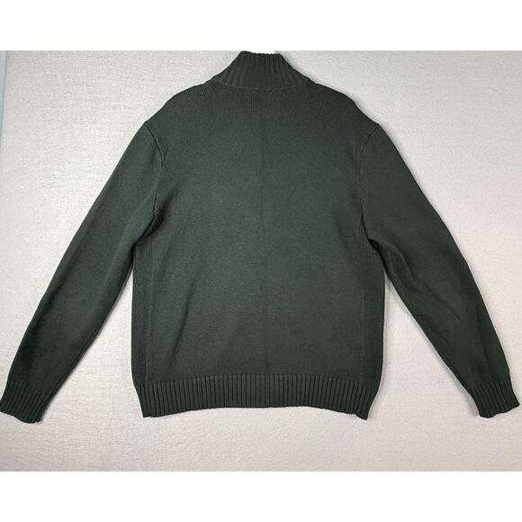 Polo Ralph Lauren Full Zip Sweater Men's L Hunter Green 100% Cotton Heritage - Picture 5 of 12